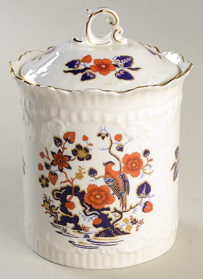 Bird of Paradise Biscuit Barrel & Lid by John  Aynsley & Sons-1