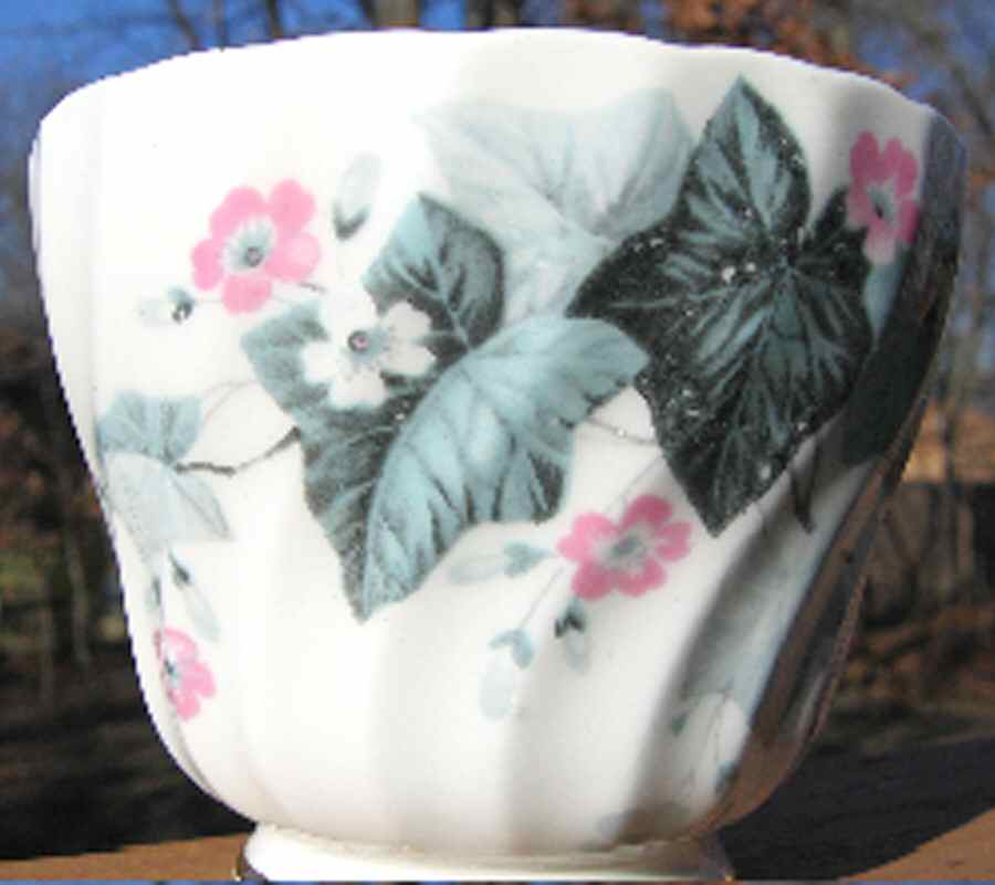 Blue Leaf Footed Cup by John  Aynsley & Sons-1