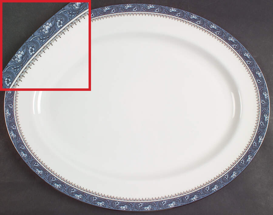 Blue Mist 15" Oval Serving Platter by John  Aynsley & Sons-1