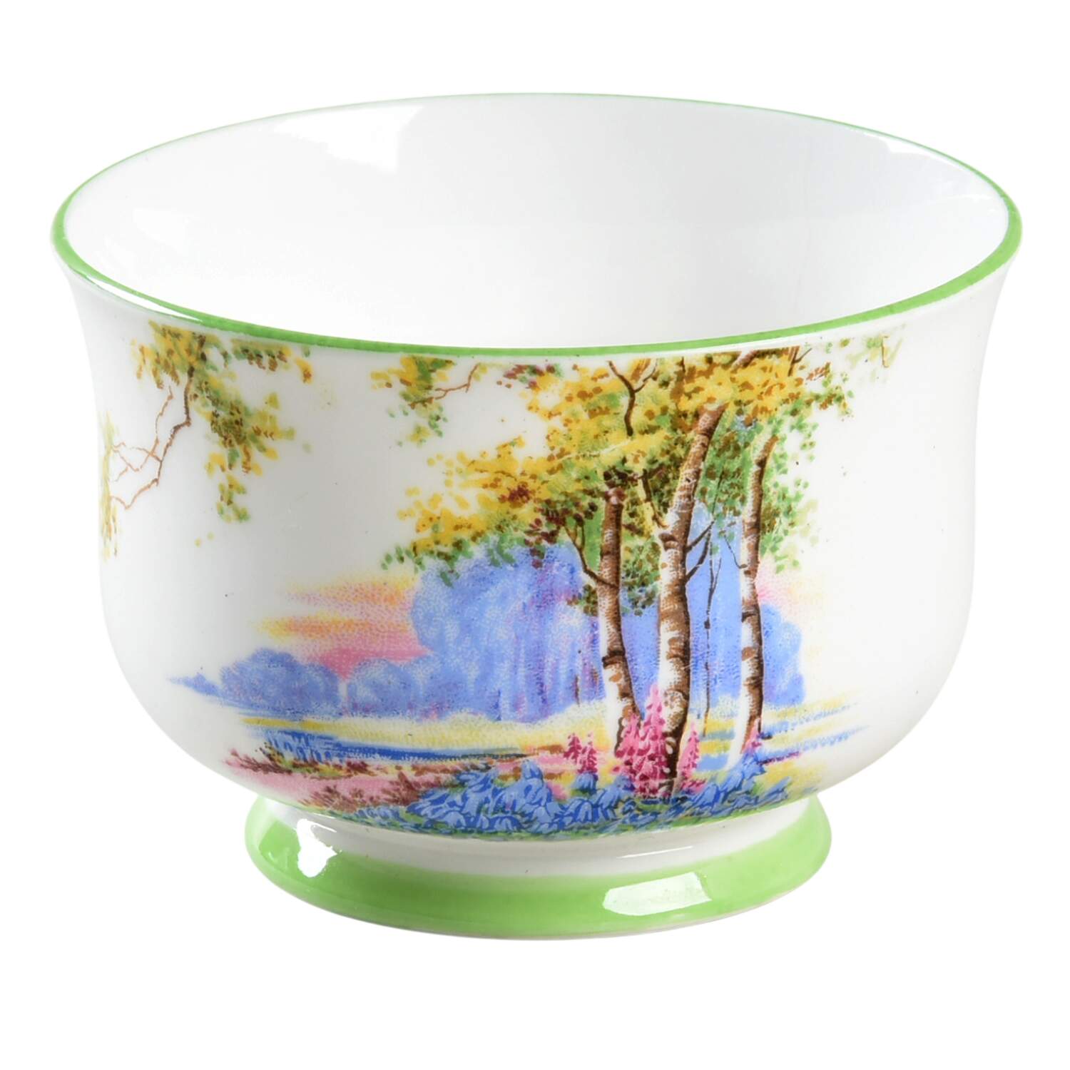 Bluebell Time (Green Trim) Mini Open Sugar Bowl by John  Aynsley & Sons-1