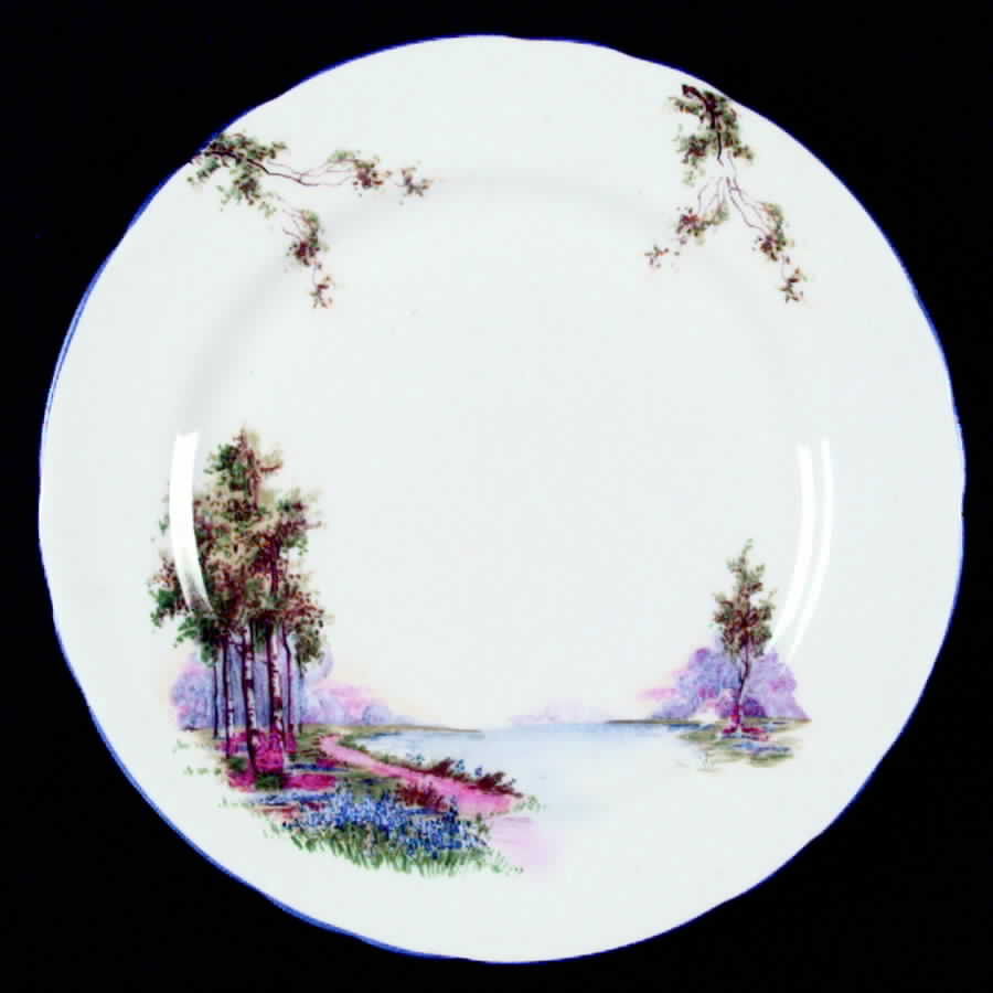 Bluebell Time (Blue Trim) Dinner Plate by John  Aynsley & Sons-1