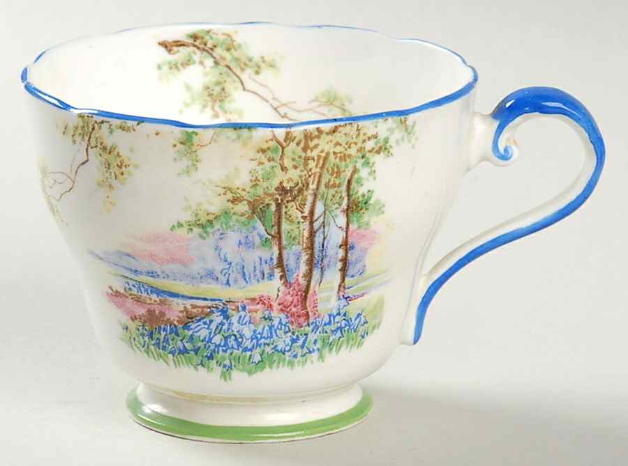 Bluebell Time (Blue Trim) Footed Cup by John  Aynsley & Sons-1