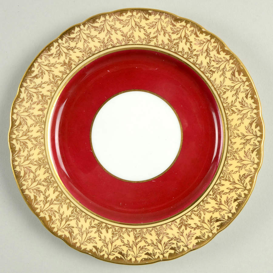 C163 (Red) Bread & Butter Plate by John  Aynsley & Sons-1