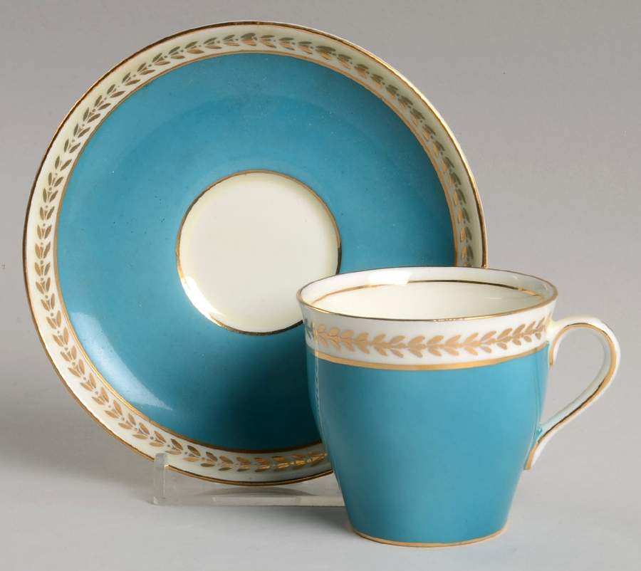 C186 Flat Demitasse Cup & Saucer Set by John  Aynsley & Sons-1