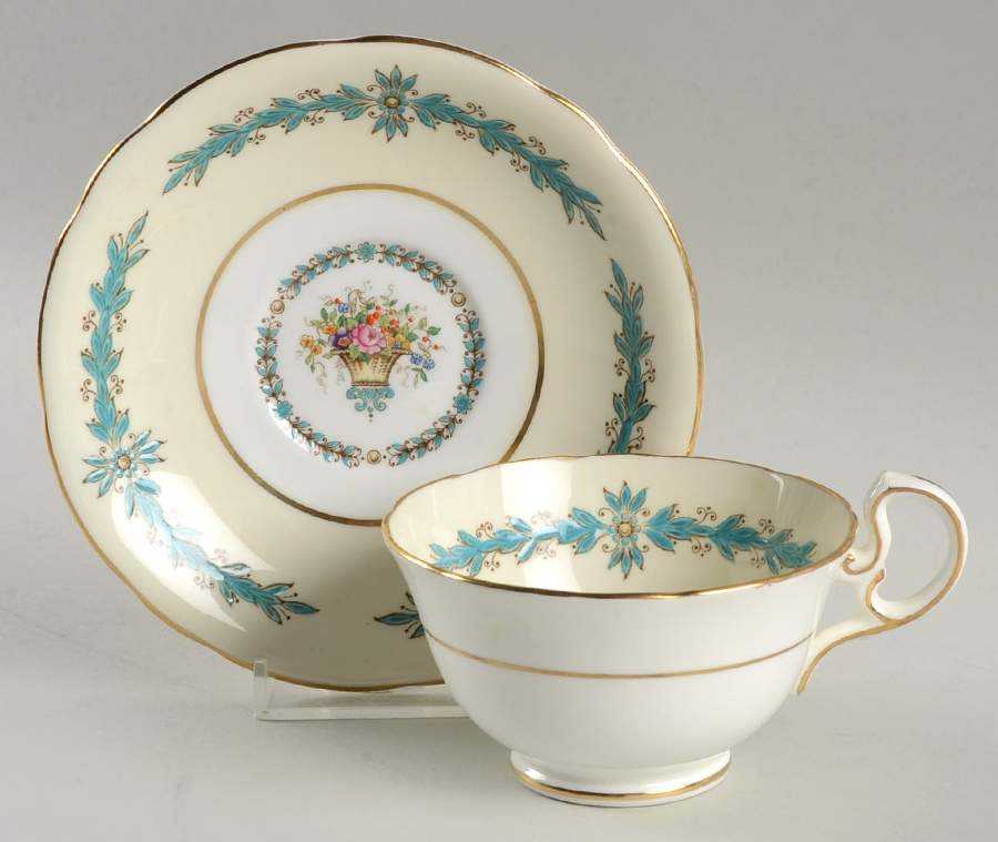 Cambridge (Scalloped) Footed Cup & Saucer Set by John  Aynsley & Sons-1