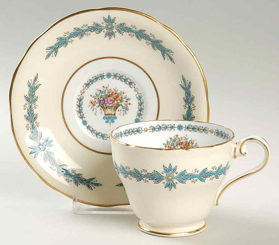 Cambridge (Scalloped) Footed Cup & Saucer Set by John  Aynsley & Sons-1
