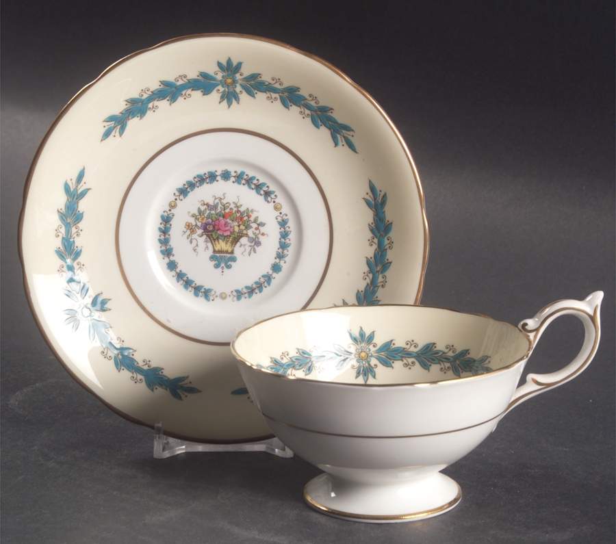 Cambridge (Scalloped) Footed Cup & Saucer Set by John  Aynsley & Sons-1