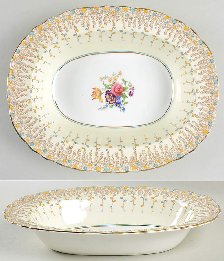 Carlton 10" Oval Vegetable Bowl by John  Aynsley & Sons-1