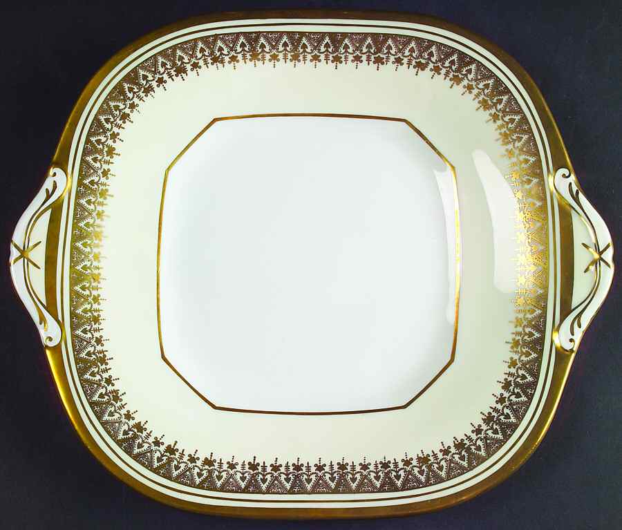 Champagne Square Handled Cake Plate by John  Aynsley & Sons-1