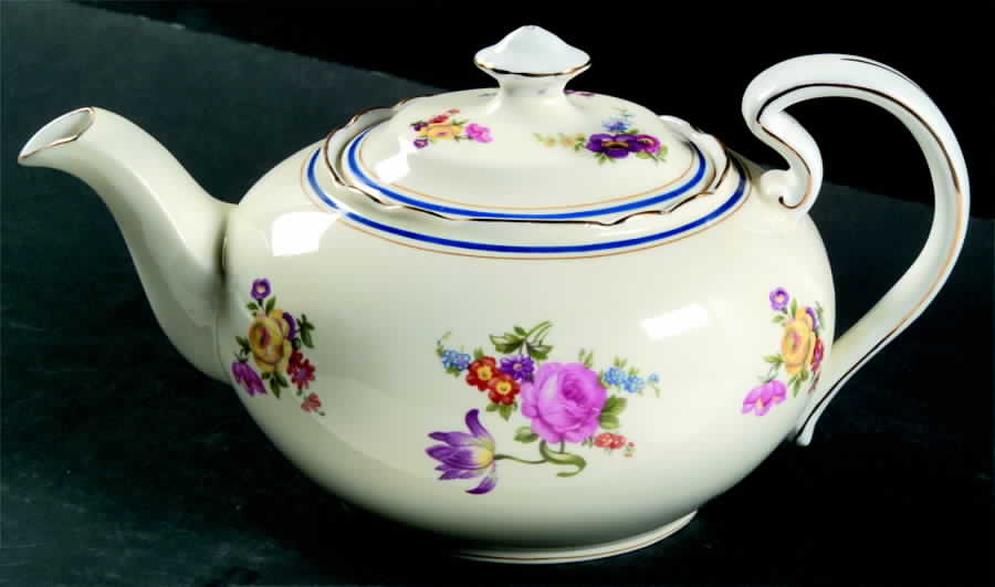 Claridge (Cobalt Border) Teapot & Lid by John  Aynsley & Sons-1