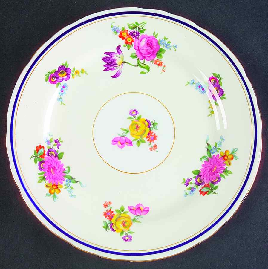 Claridge (Cobalt Border) Salad Plate by John  Aynsley & Sons-1