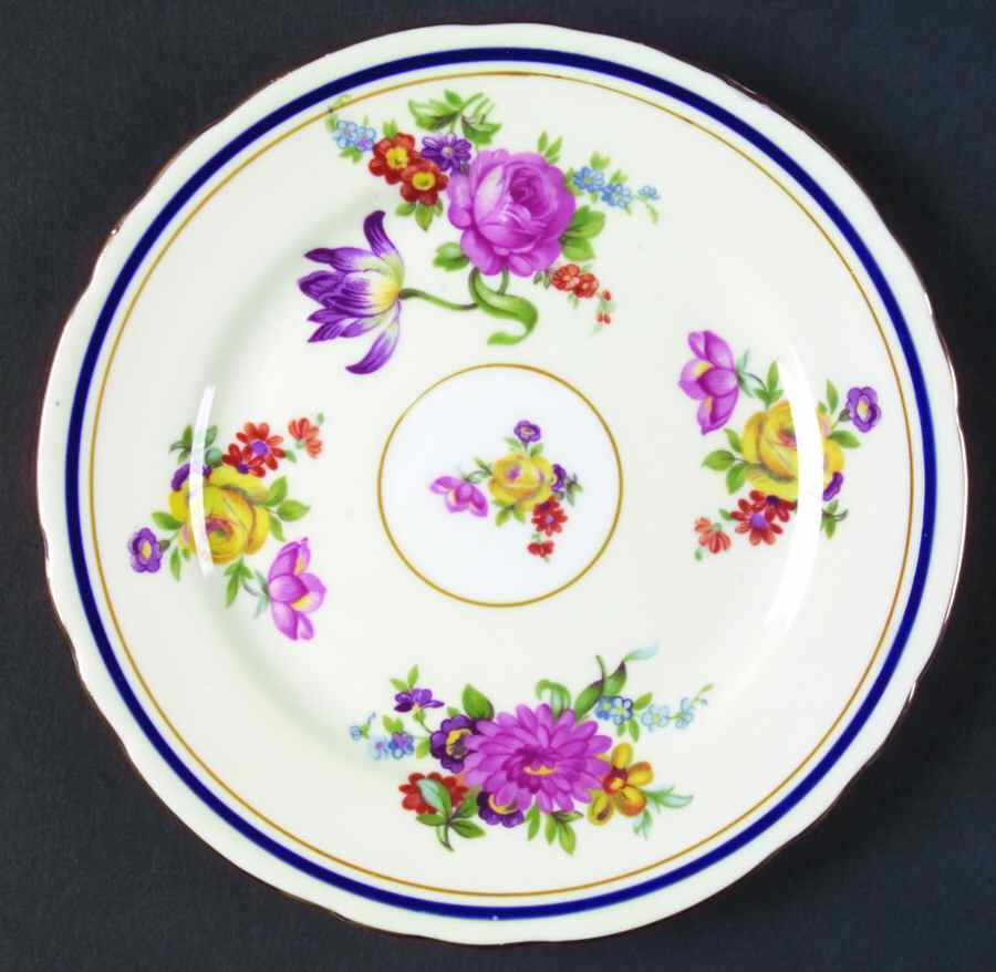 Claridge (Cobalt Border) Bread & Butter Plate by John  Aynsley & Sons-1