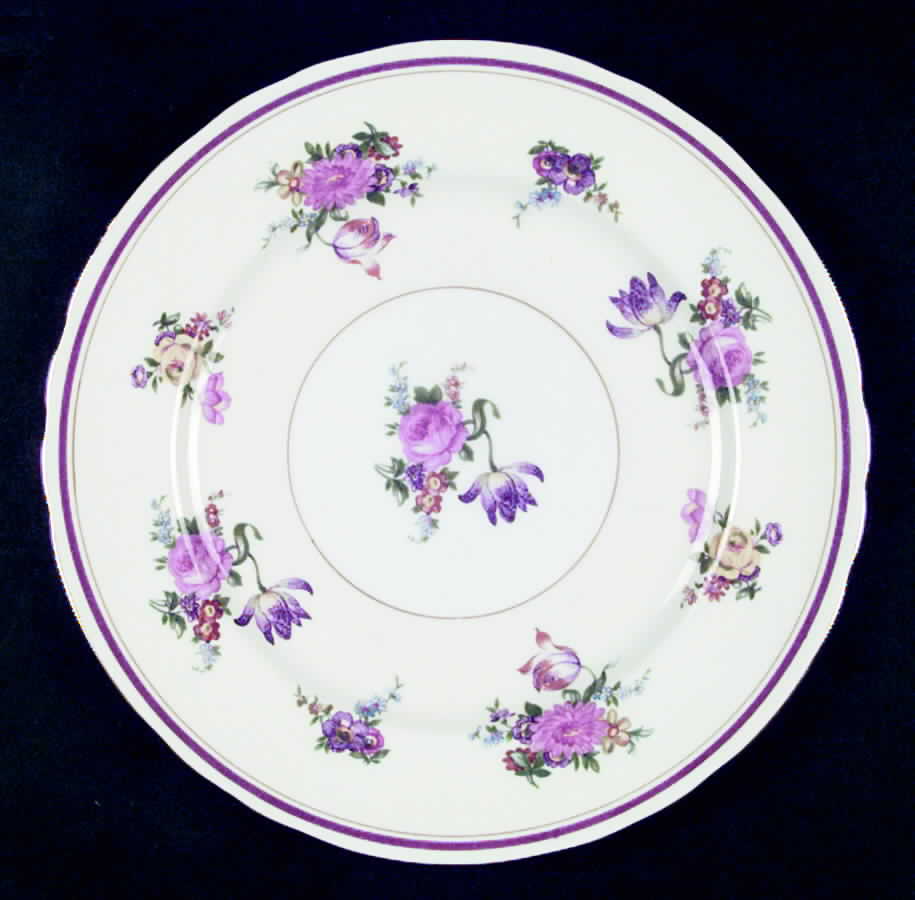 Claridge (Maroon Border) Dinner Plate by John  Aynsley & Sons-1