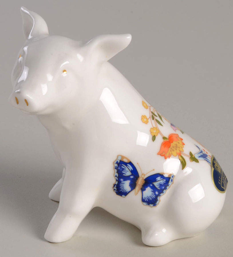 Cottage Garden Pig Figurine by John  Aynsley & Sons-1