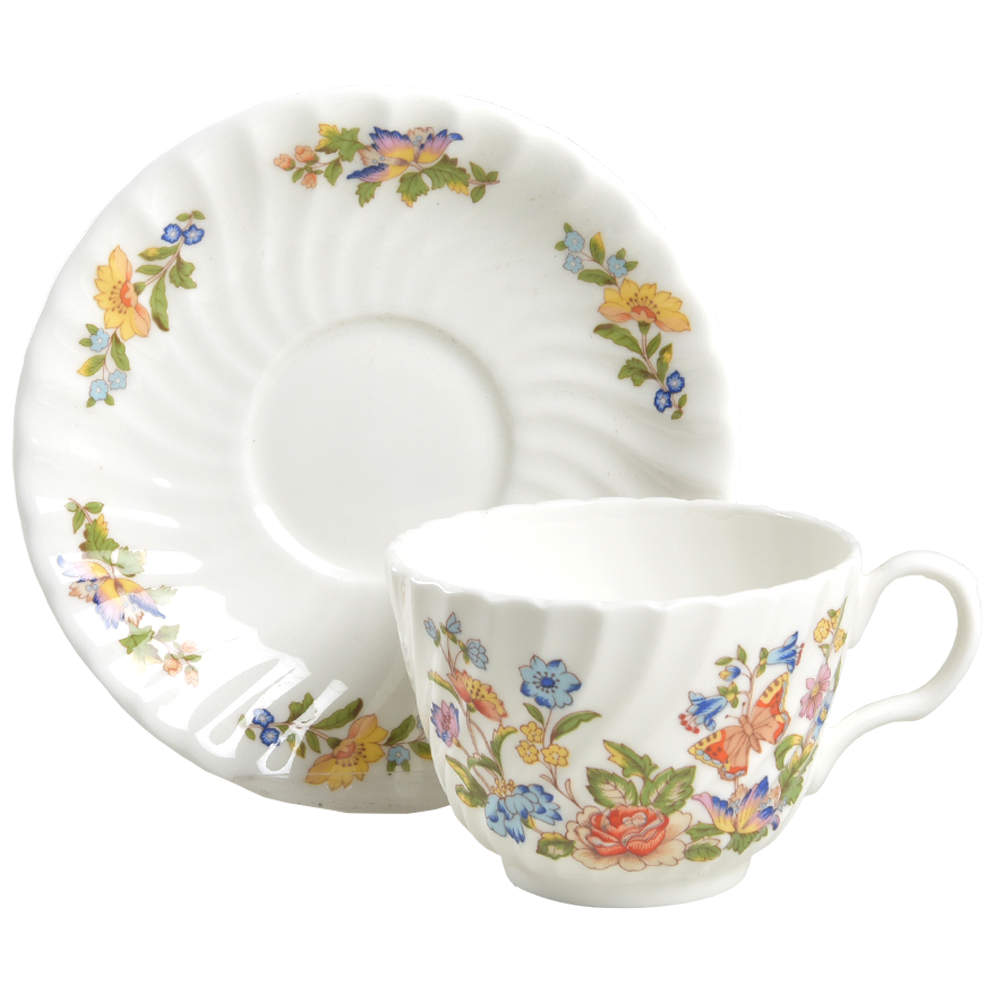 Cottage Garden Footed Cup & Saucer Set by John  Aynsley & Sons-1