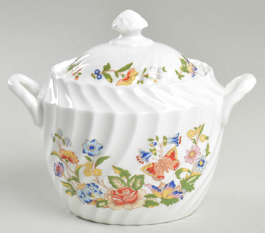 Cottage Garden Sugar Bowl & Lid by John  Aynsley & Sons-1