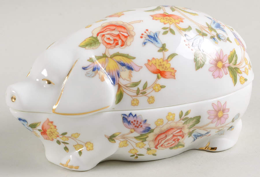 Cottage Garden Pig Box & Lid by John  Aynsley & Sons-1