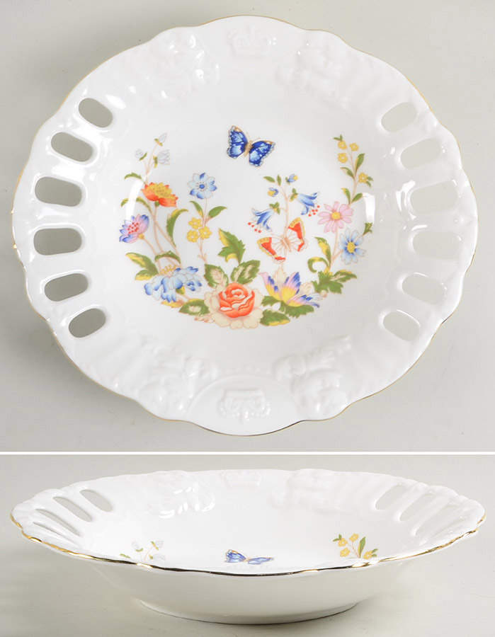 Cottage Garden 10" Pierced Oval Bowl by John  Aynsley & Sons-1
