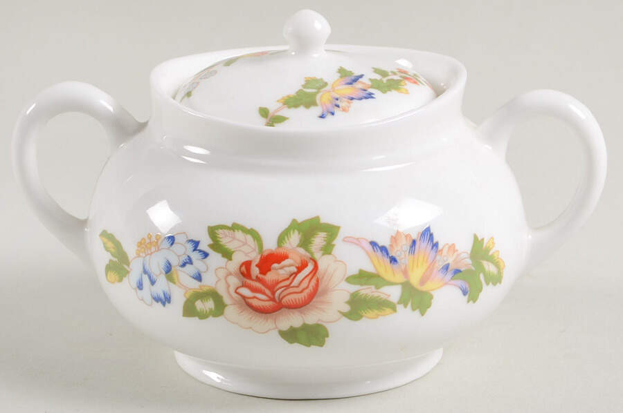 Cottage Garden Mini Sugar Bowl & Lid by John  Aynsley & Sons-1