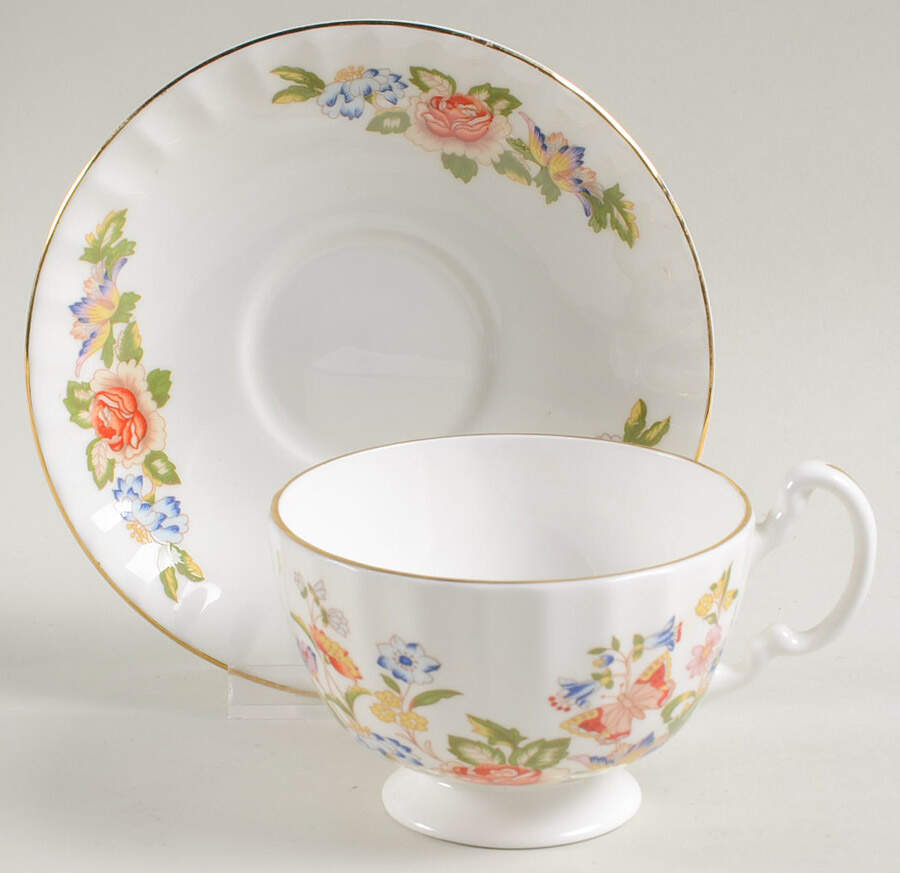 Cottage Garden Footed Cup & Saucer Set by John  Aynsley & Sons-1
