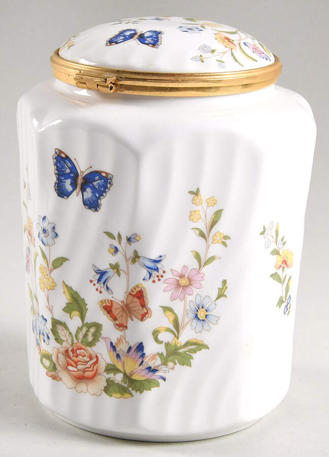Cottage Garden Biscuit Barrel with Metal Hinged Lid by John  Aynsley & Sons-1