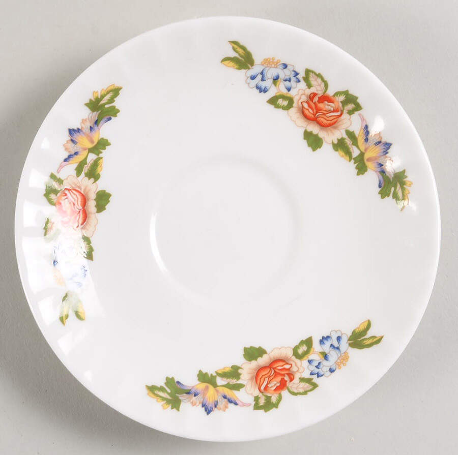 Cottage Garden Saucer for Individual Teapot & Lid w/Cup & Saucer by John  Aynsley & Sons-1