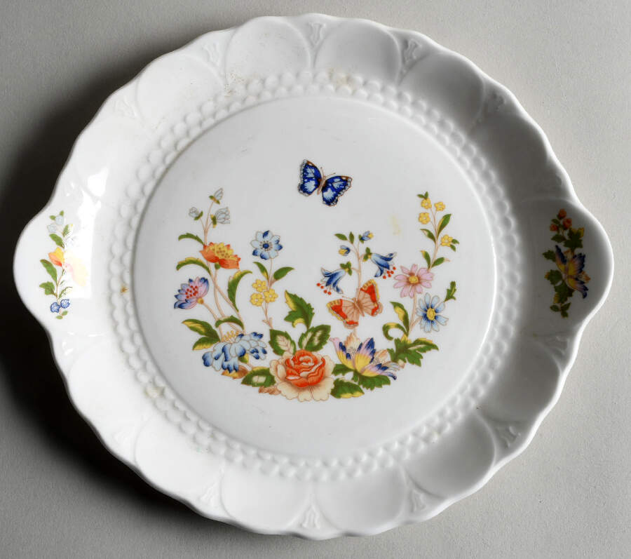 Cottage Garden Handled Cake Plate by John  Aynsley & Sons-1