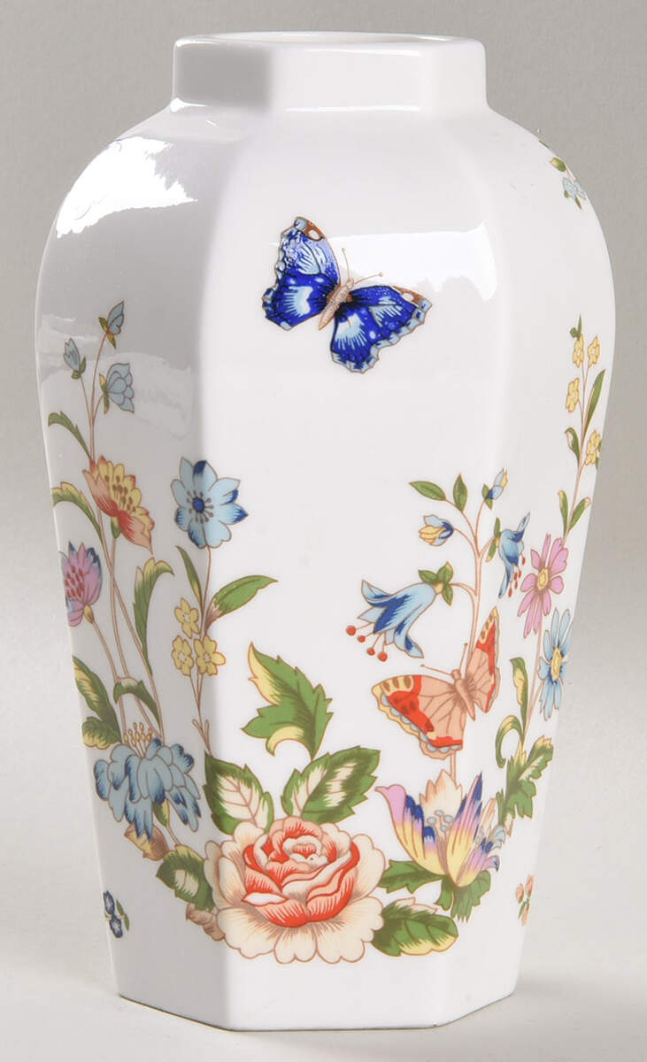 Cottage Garden Large Hexagonal Ginger Jar No Lid by John  Aynsley & Sons-1
