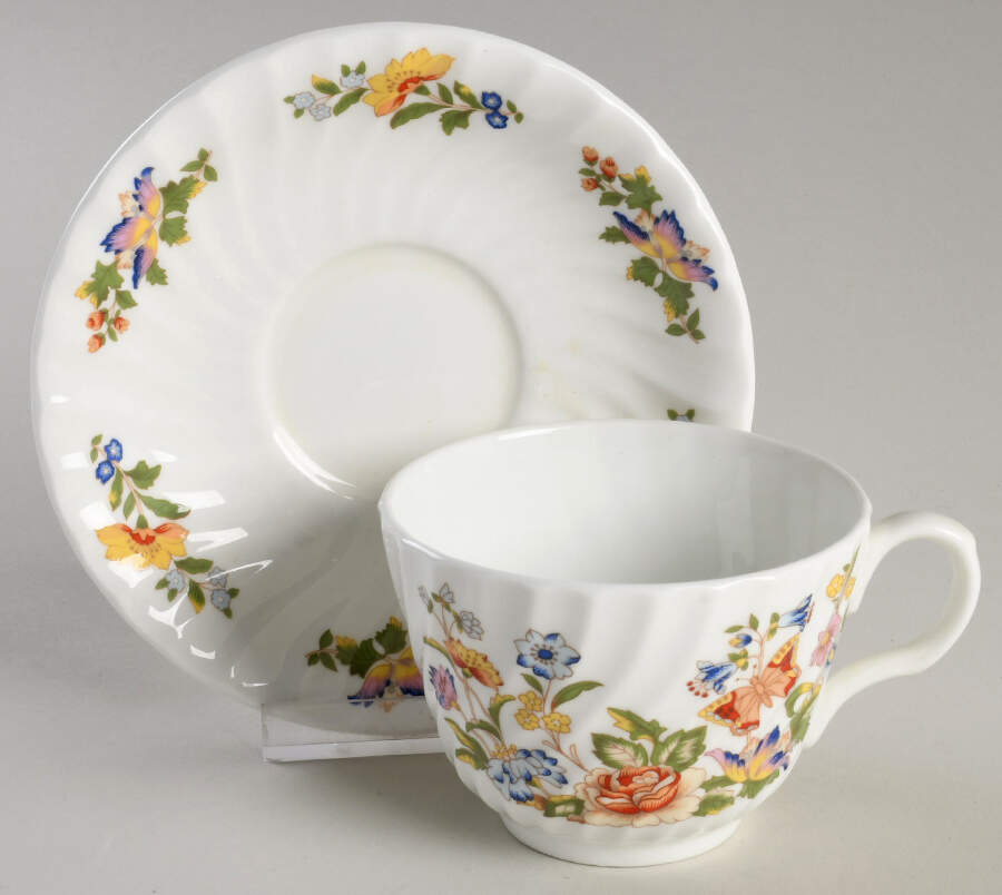 Cottage Garden Footed Cup & Saucer Set by John  Aynsley & Sons-1