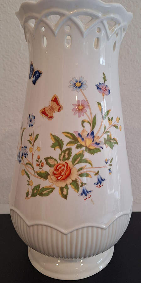 Cottage Garden 10" Pierced Vase by John  Aynsley & Sons-1
