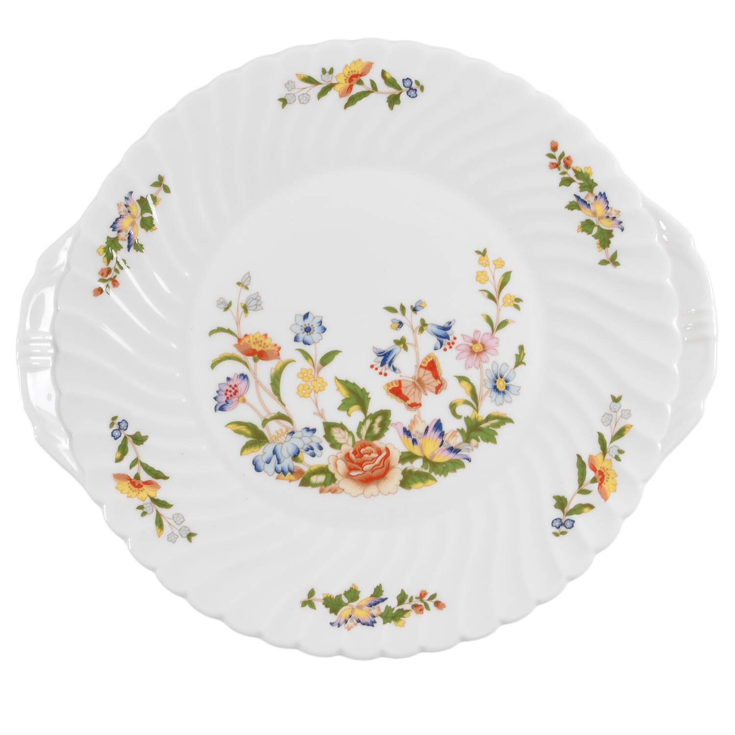 Cottage Garden Handled Cake Plate by John  Aynsley & Sons-1