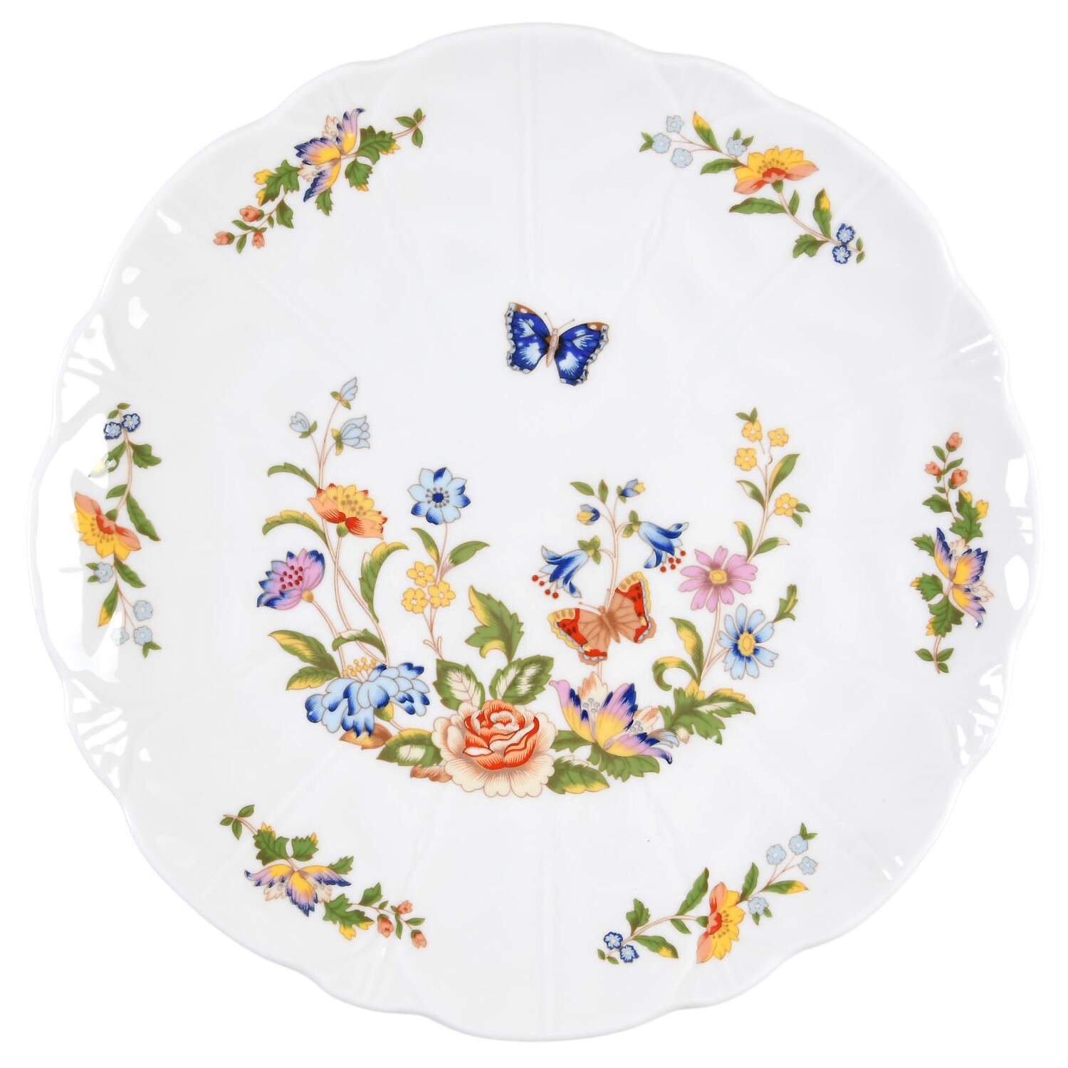 Cottage Garden Flat Cake Plate/Cheese Plate by John  Aynsley & Sons-1