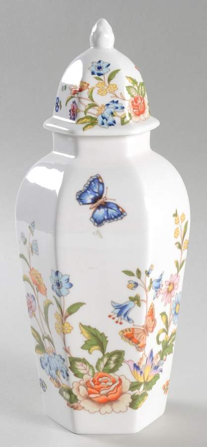 Cottage Garden Large Hexagonal Ginger Jar & Lid by John  Aynsley & Sons-1