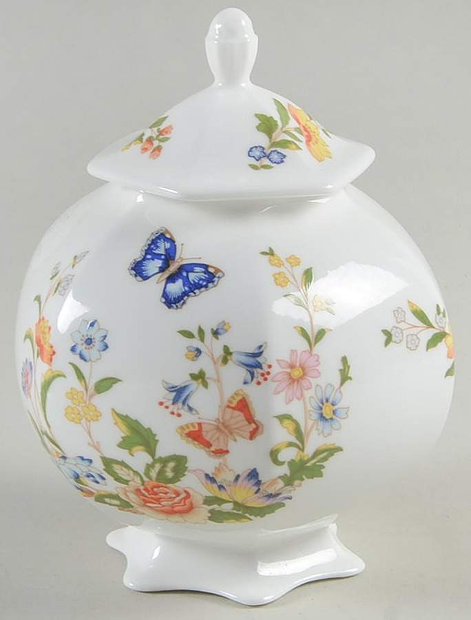 Cottage Garden 4" Octagonal Jar & Lid by John  Aynsley & Sons-1
