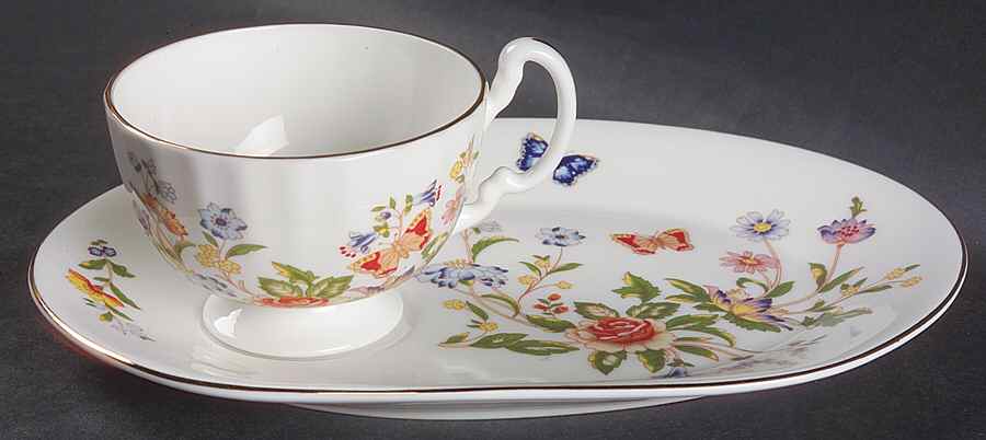 Cottage Garden Tea & Toast Snack Set (Footed Cup) by John  Aynsley & Sons-1