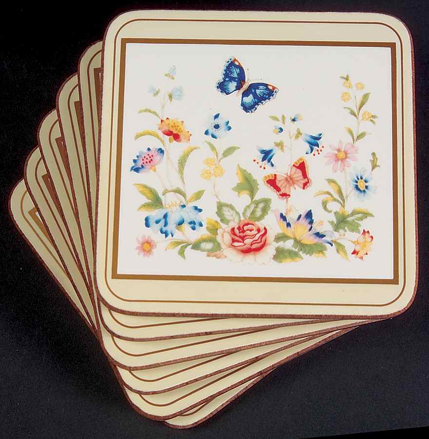 Cottage Garden Square Corkback Coaster - Set of 6 by John  Aynsley & Sons-1