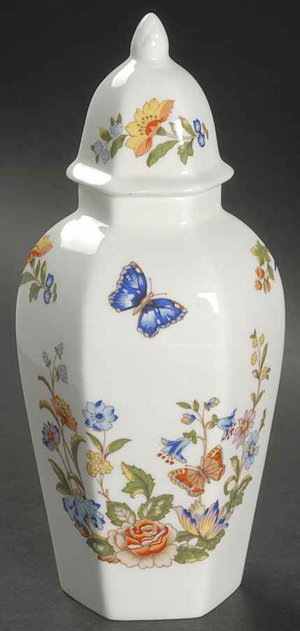 Cottage Garden Small Hexagonal Ginger Jar & Lid by John  Aynsley & Sons-1