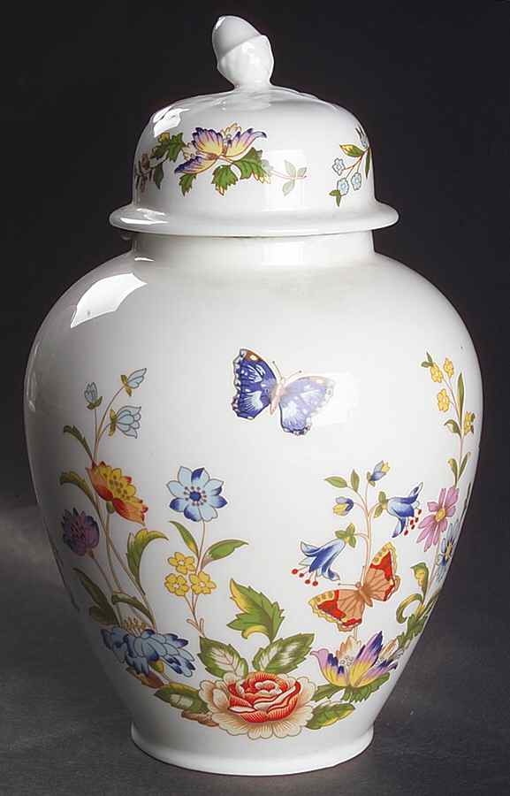 Cottage Garden Large Oak Vase & Lid by John  Aynsley & Sons-1