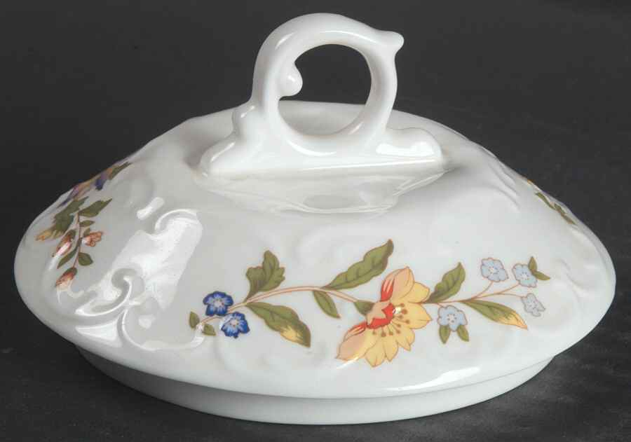 Cottage Garden Lid for Biscuit Barrel by John  Aynsley & Sons-1