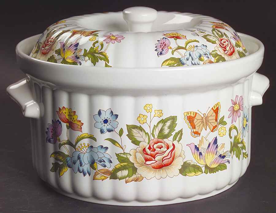 Cottage Garden 2.5 Qt Round Covered Oven-to-Table Casserole by John  Aynsley & Sons-1