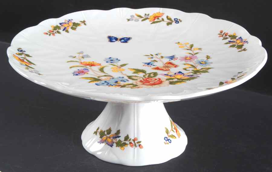 Cottage Garden 10" Diameter Pedestal Cake Stand by John  Aynsley & Sons-1