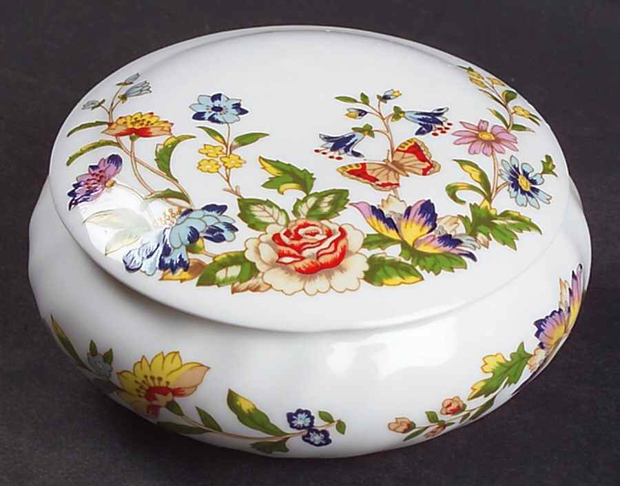 Cottage Garden 3" Candy Box & Lid by John  Aynsley & Sons-1