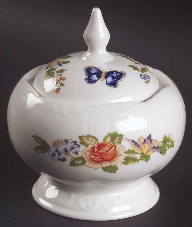 Cottage Garden Pedestal Candy Box with Lid by John  Aynsley & Sons-1