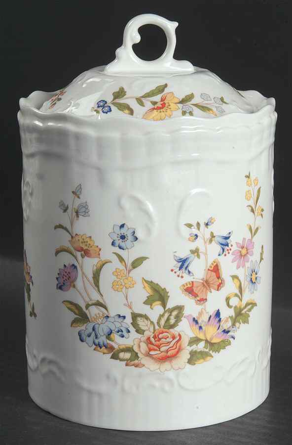 Cottage Garden Biscuit Barrel & Lid by John  Aynsley & Sons-1