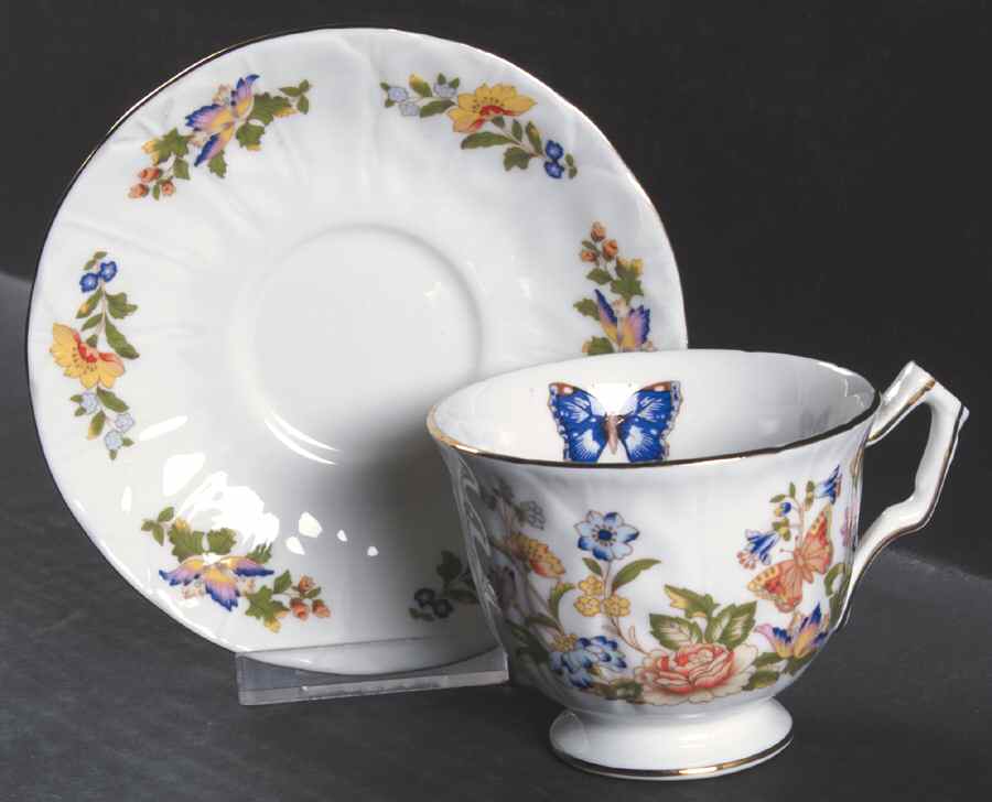 Cottage Garden Footed Cup & Saucer Set by John  Aynsley & Sons-1
