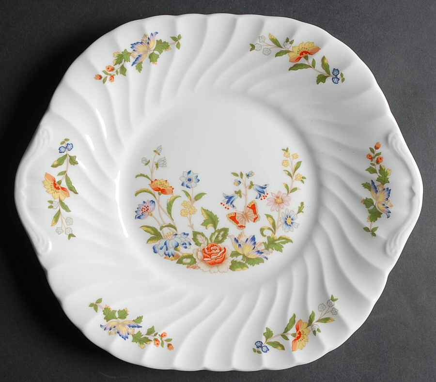 Cottage Garden Square Handled Cake Plate by John  Aynsley & Sons-1