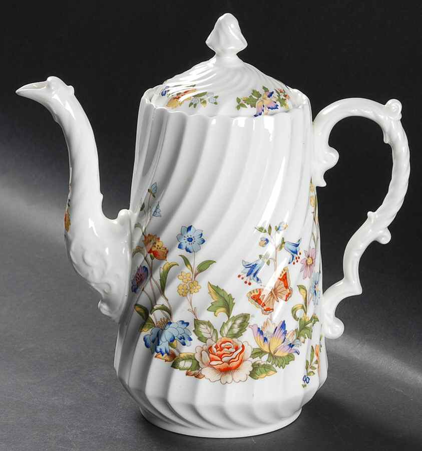 Cottage Garden Coffee Pot & Lid by John  Aynsley & Sons-1