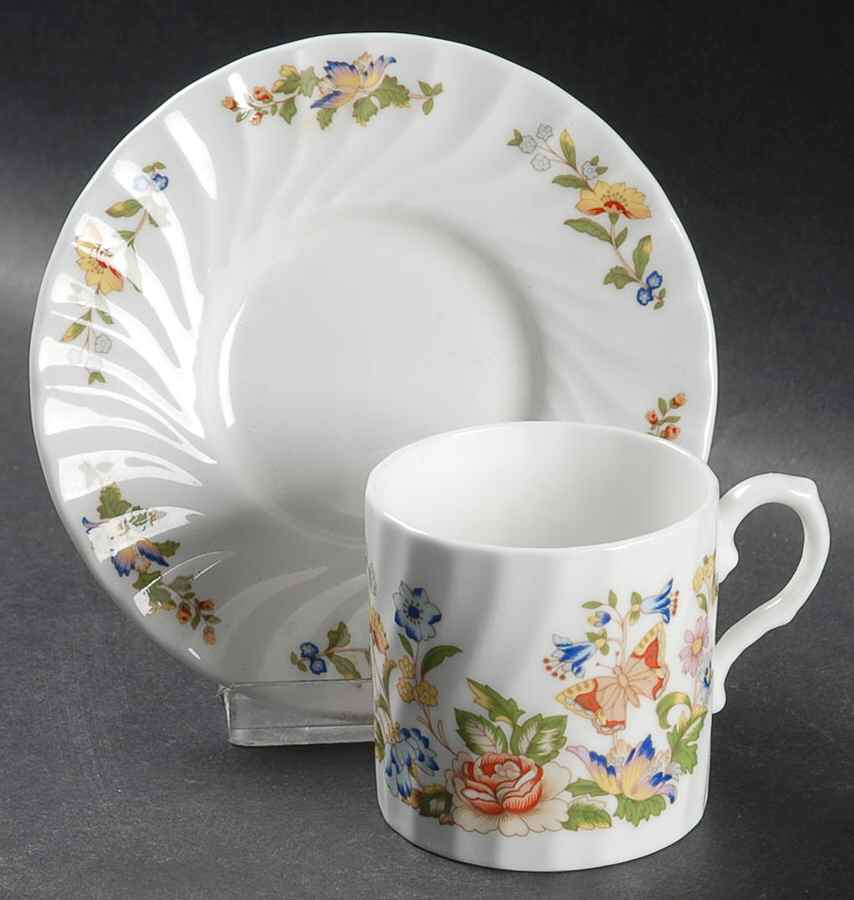 Cottage Garden Flat Demitasse Cup & Saucer Set by John  Aynsley & Sons-1