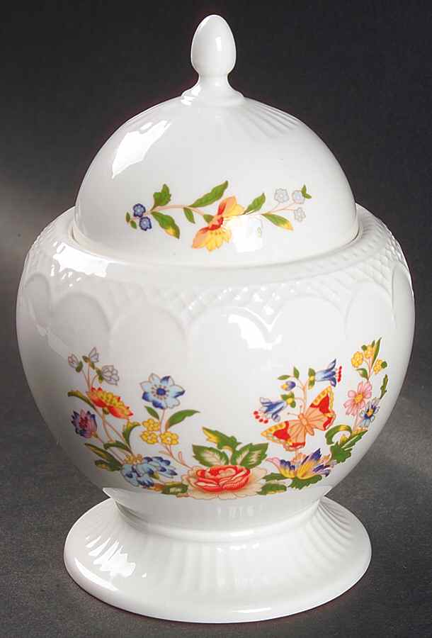 Cottage Garden 4" Sovereign Jar with Lid by John  Aynsley & Sons-1