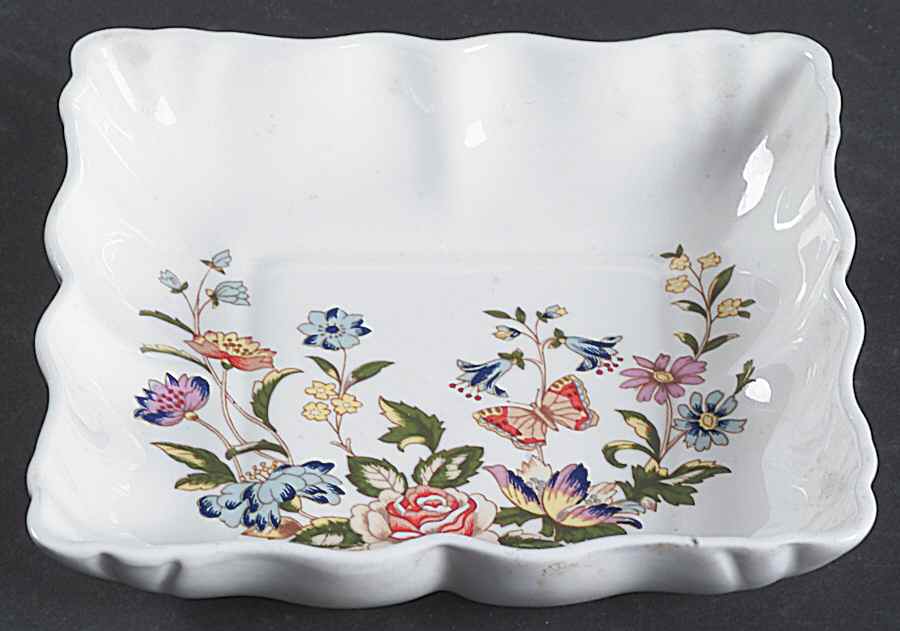 Cottage Garden Small Square Sweet Meat Dish by John  Aynsley & Sons-1